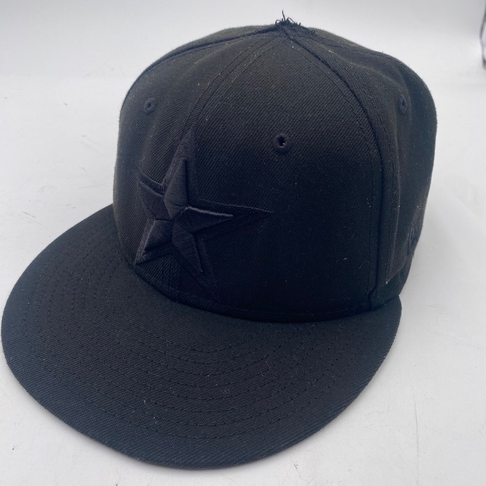 DALLAS COWBOYS New Era 59FIFTY Fitted Hat 7 1/8 Blackout Star NFL Distressed